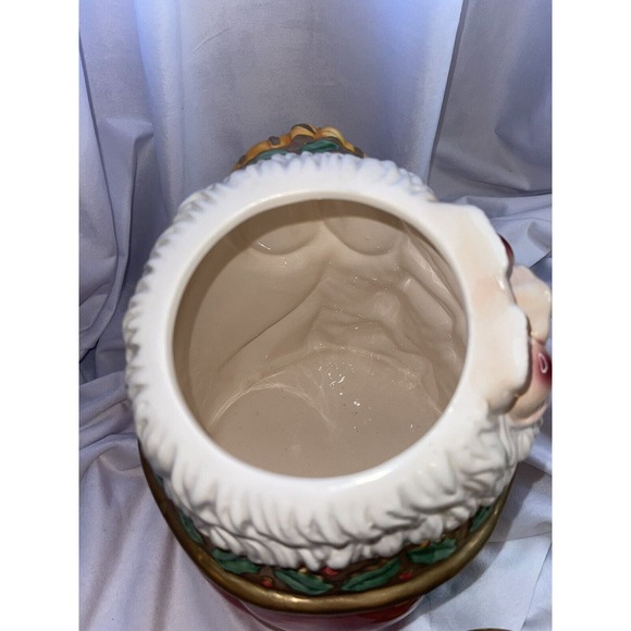 Ceramic Cookie Jar By Gibson Housewares Festive King Santa with Presents & Toys - Picture 6 of 9